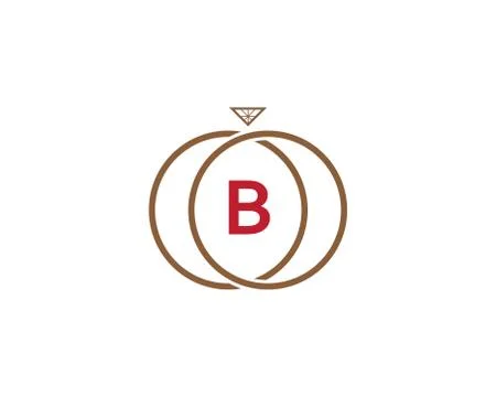 B letter ring diamond logo 스톡 일러스트