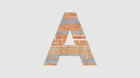 A to B Letter Switch in Glitchy Cartoon Style Stock Footage 254029764