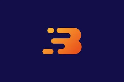 B logo design . modern B logo with orange gradient . vector illustration Stock Illustration