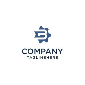 B logo initial letter design template vector inside gear shape design concept Stock-Illustration