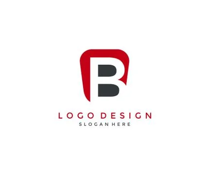 B Logo inside modern abstract shape Stock Illustration