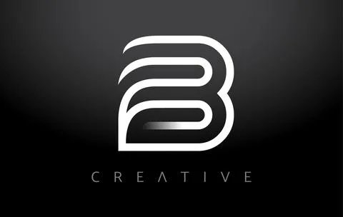 B Logo Letter Icon monogram. b Letter Design with White Line monogram and min Stock Illustration