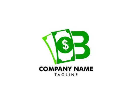B logo money flat logo vector template Stock Illustration