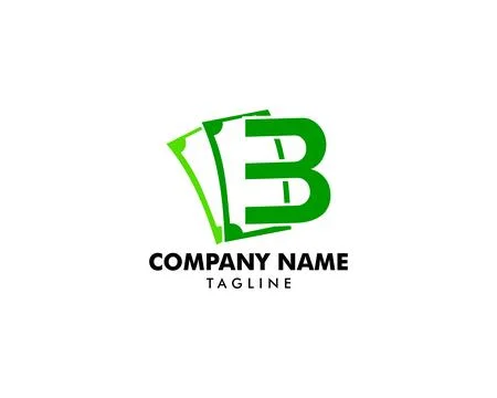 B logo money flat logo vector template Stock Illustration