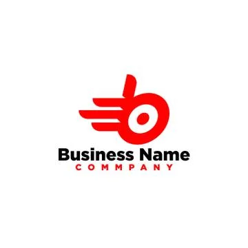 B logo simple red Stock Illustration