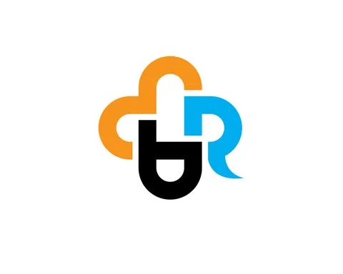 B M R initial simple lettermark logo Stock Illustration