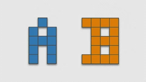A,B Pixel Animation Letters, Alpha Chann... | Stock Video | Pond5