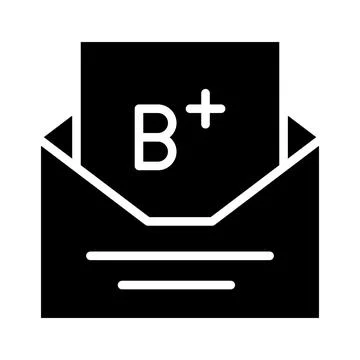 B plus grades, exam result or exam report vector design 스톡 일러스트