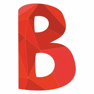B red alphabet vector letter isolated on white background Stock Illustration