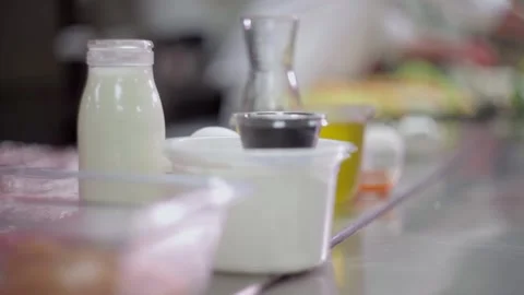 B roll of different ingredients used in a kitchen Stock-Footage 307340011