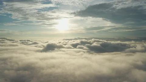 B-roll of drone flying above white clouds dense fog move quickly. Stock Footage 164018227