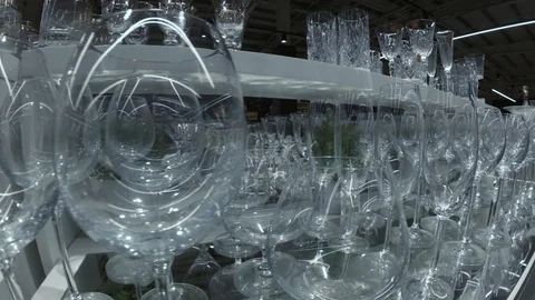 B-roll glasses are crystal in store Stock-Footage 124674036