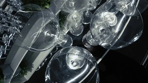B-roll glasses are crystal in store Stock Footage 124674037