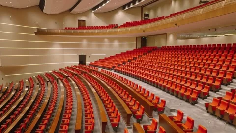 B-roll of new theater, lecture hall, concert hall Stock Footage 245084642