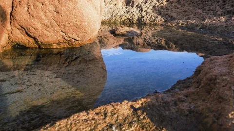 B-roll red rocks reflected in water slide cea Stock Footage 121518488