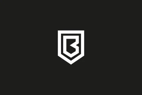 B shield logo design . clean abstract letter B in the shield, vector illustra Stock Illustration