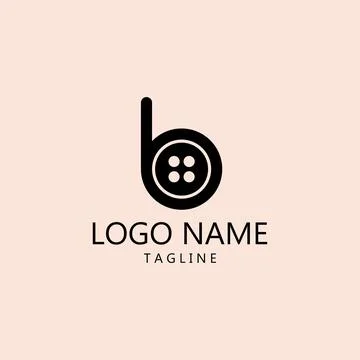 B shirt button logo design vector Stock Illustration