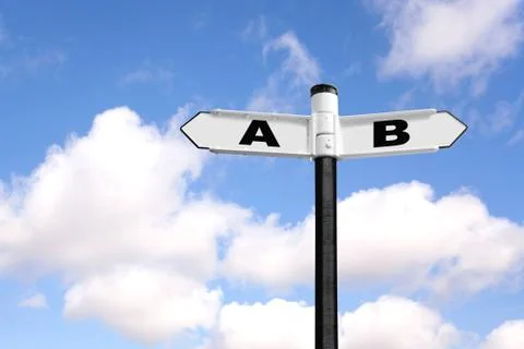 From a to b signpost Stock Photos