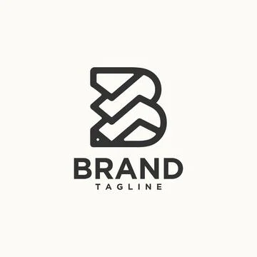 B stack logo letter design symbol linear style 스톡 일러스트