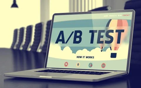 A/B Test Concept on Laptop Screen Stock Illustration
