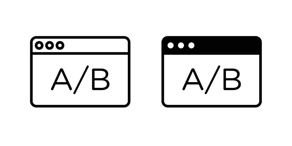 A B test icon for design projects and web UI Stock Illustration