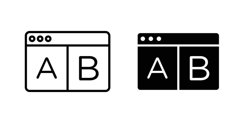 A B test icon vector symbol graphics Illustrazione stock