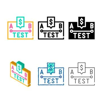 A b test simplified color icon vector sign イラスト素材