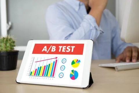 A/B TEST start and  A-B comparison. Split testing Stock Photos