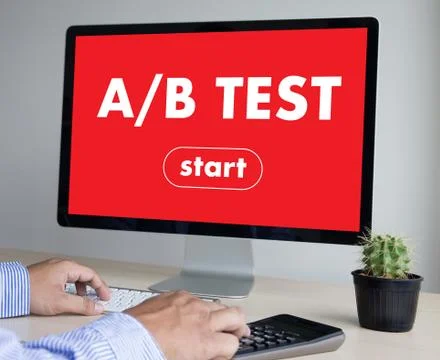 A/B TEST start and  A-B comparison. Split testing Stock Photos