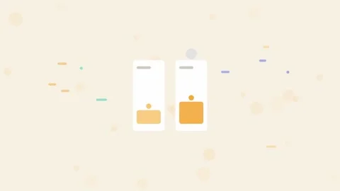 A B Test Variants animation, amber flat design motion graphic, ab test concept 스톡 동영상 342454792
