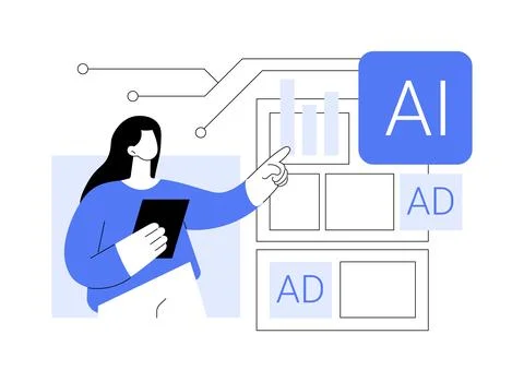 A-B Testing and AI-Refined Marketing abstract concept vector illustration. 스톡 일러스트