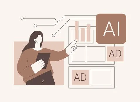 A-B Testing and AI-Refined Marketing abstract concept vector illustration. Stock Illustration