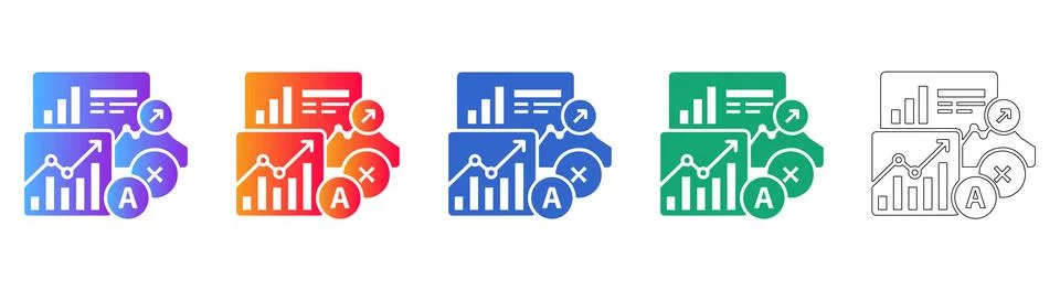 A/B Testing and Data Analysis Icon Set for Business Growth and Optimization Stock Illustration