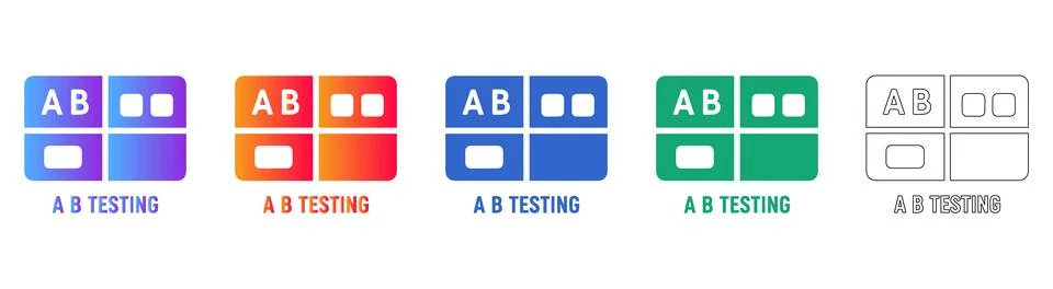 A/B Testing Concept Icons Set Illustrazione stock