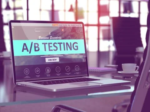 A/B Testing Concept on Laptop Screen 스톡 일러스트