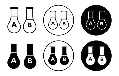 A B Testing icon sign set in outline style graphics design 스톡 일러스트