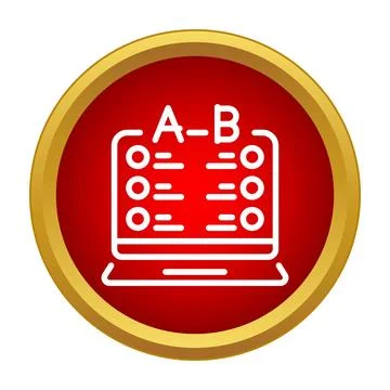 A b testing on laptop screen icon Stockillustratie
