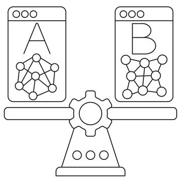 A-B Testing in Machine Learning Infrastructure Icon Stock Illustration