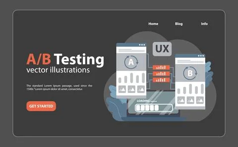 A B Testing UX concept. Flat vector illustration Illustrazione stock