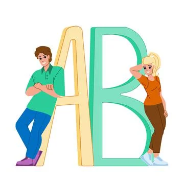A b testing vector 스톡 일러스트