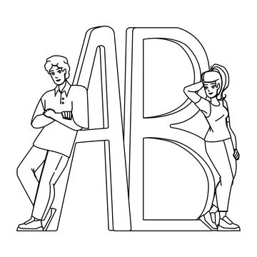 A b testing vector Illustrazione stock