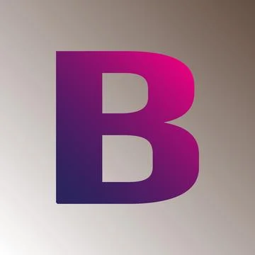 B text gradient color letter mark logo template vector design Stock Illustration