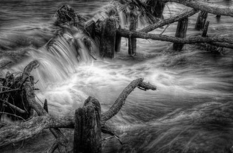 B &amp; W Weir Stock Photos