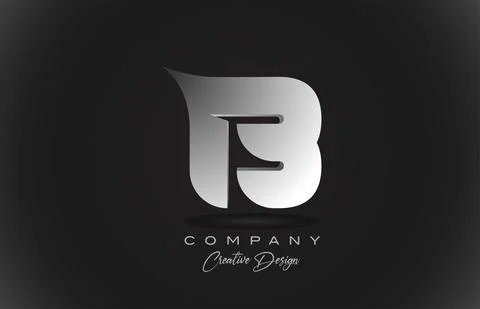 B white gradient alphabet letter logo icon with black background. Creative de Stock Illustration