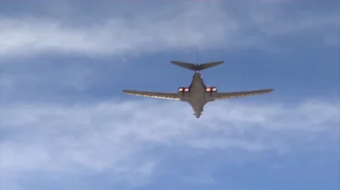 B1-b Lancer in full afterburner at the Red Flag exercise 16-1 Video stock 60133088