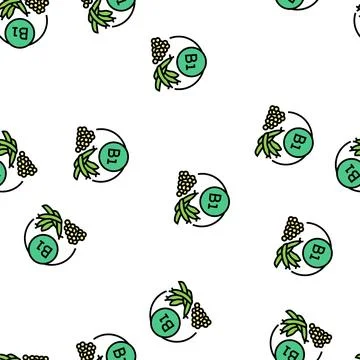 B1 vitamin vector seamless pattern Stock Illustration