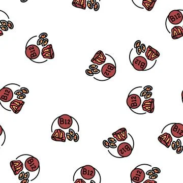 B12 vitamin vector seamless pattern Stock Illustration