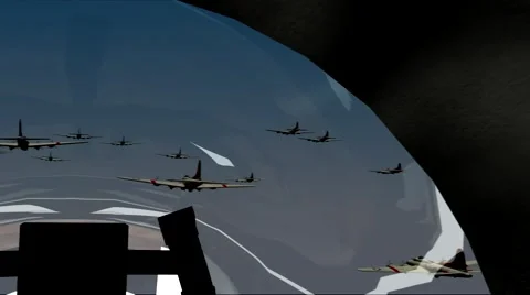 B17 Animation Bombadier view squadron Stock Footage 44786541