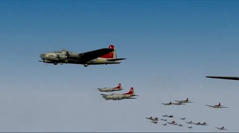 B17 Animation flyby head on Stock Footage 44785994