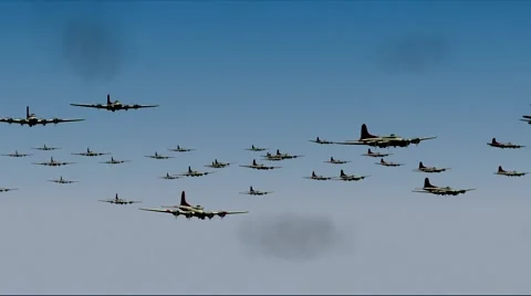 B17 Animation flyby LtoR Stock Footage 44786012